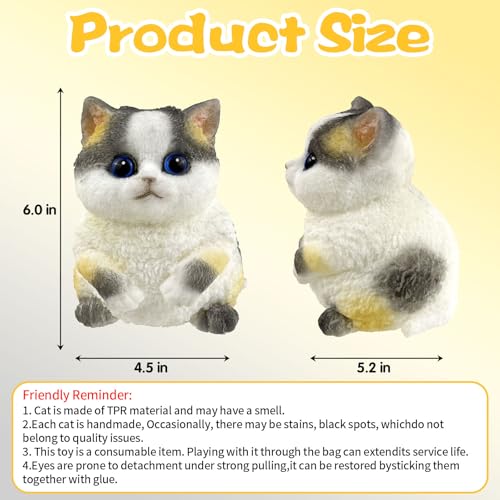 Image of Big Hand Painted Cat Squishy Toys,Large Cute Ultra Soft Kitty Squeeze Fidget Toys for Stress Relief ,Kawaii Squishies Sticky Animal Toys for Adults Kids,Decompression Sensory Balls Toys (PSH)