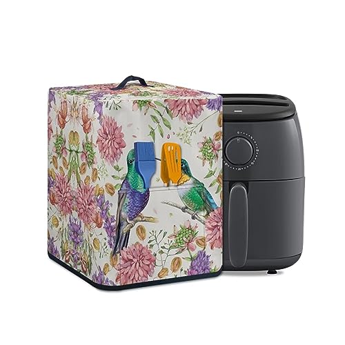 XXQGOMG Air Fryer Cover Pressure Cooker Cover with Durable Handle Air Fryer Accessories Small Appliance Dust Cover with Pocket Dust-proof Washable Fits 5-6 Quart, Hummingbird