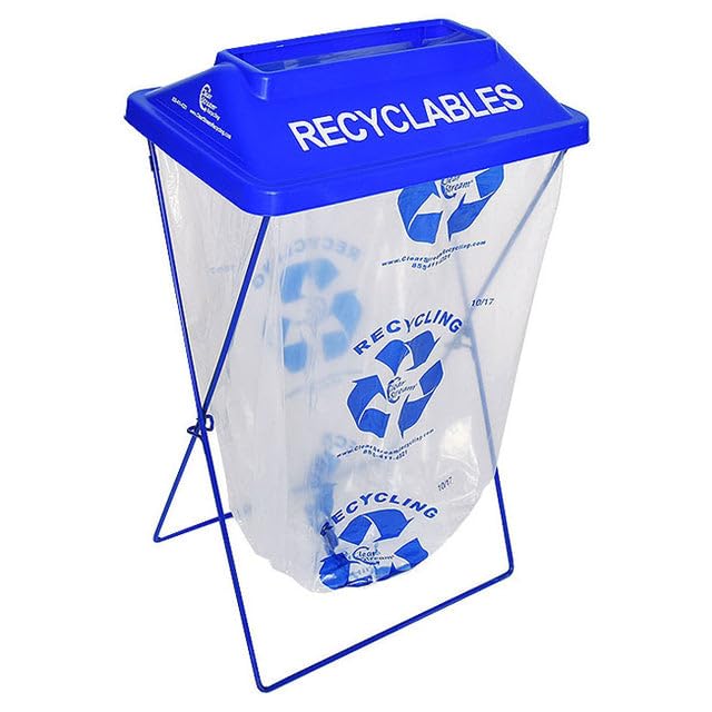 Zero Waste Event Trash and Recycling System | Portable Recycling Bin for Mixed Recycling | Great for Events, Festivals, Schools - Blue