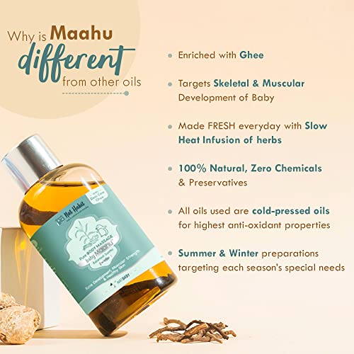 Nat-Habit-Baby-Maahu-Oil-Desi-Ghee-based-WINTER-Body-Massage-Oil-for-babies-Healthy-Bone-Development-Immunity-Booster-100-Natural-Prevents-Cold-Congestion-100ml