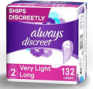 Always Discreet, Incontinence & Postpartum Liners For Women, Size 2, Very Light Absorbency, Long Length, 44 Count X 3 Packs (132 Count Total)