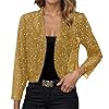 Veste sequins femme Vestes Paillettes Bomber à Paillettes Blouson Paillette Sparkly Veste Brillante Scintillante Paillette Cardigan Haut Tops Bolero Chic et Elegant de Cocktail Soirée Party Club Noel
