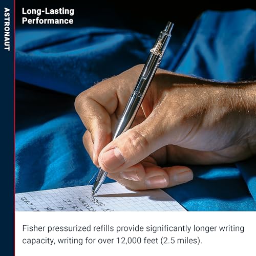 Image of Fisher Space Pen Chrome Shuttle Emblem Original Astronaut Pen, Pressurized Ballpoint Pen Writes Upside Down, Extreme Temperatures, Black Ink, Medium Point, Pocket Clip, Gift Box, Made in USA