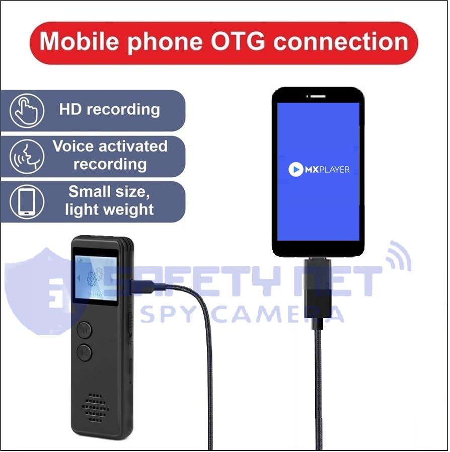 Image of SAFETYNET Audio Recording WAV Player Noise Reduction Interview Business Online Meeting Working Time 10 Hours Support up to 32GB SD Card