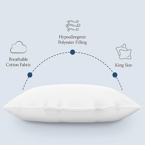 Miniatura 2 de DOWNLITE Almohada alternativa hipoalergénica estilo hotel  Densidad suavemedia tamaño King