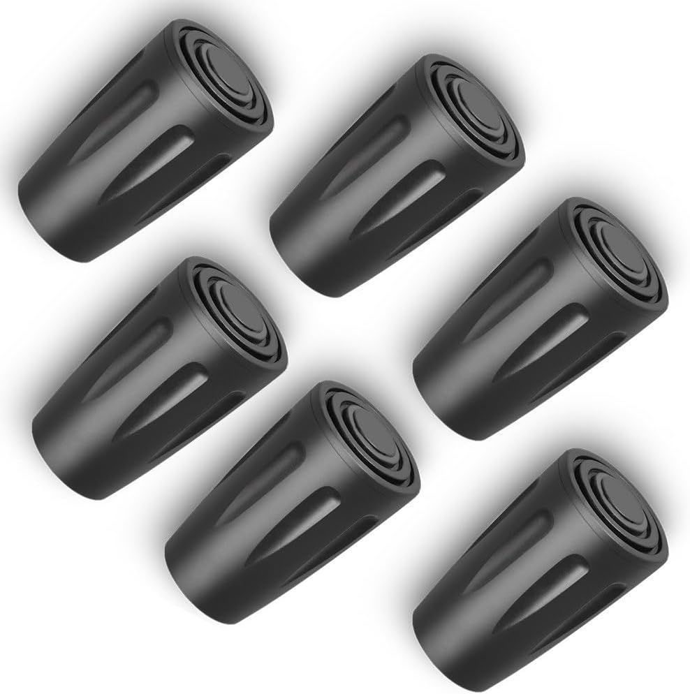 OTraki 6 Unidades de Bastones de Senderismo de Goma para Caminar con Tapones de Goma de Repuesto con diámetro Interior de 11 mm para Bastones de Trekking, Asfalto, adoquines, Caminatas de montaña