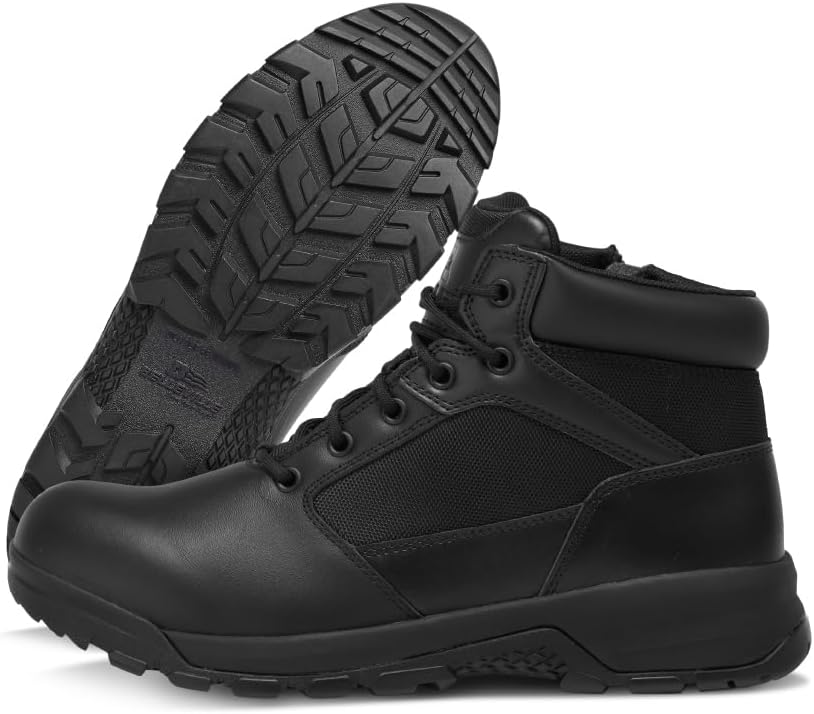 Belleville BV915Z Tactical Boot - Zip-Up Boots for Men - Slip-Resistant Tactical Shoes for Men - EVA-Cushioned Military Footwear - Zone Traction Rubber Outsole - Full-Grain Leather