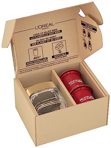 L'Oréal Paris - Recarga de cuidado diario antiedad crema suaviza las arrugas y tonifica la piel con pro-retinol, ácido hialurónico y vitamina C, RevitaLift Laser X3, 1 bote de relleno, 2 cápsulas de