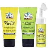 Bulldog Skin Care(Pack of 3-6oz)Paste for Bulldogs Wrinkle+Dog Paw Balm Dogs & Dog Nose Balm+Skin Relief for Dog-Say Bye To Rash,Redness On French Bulldog &English Bulldog,Pug-Frenchie Dog Accessories