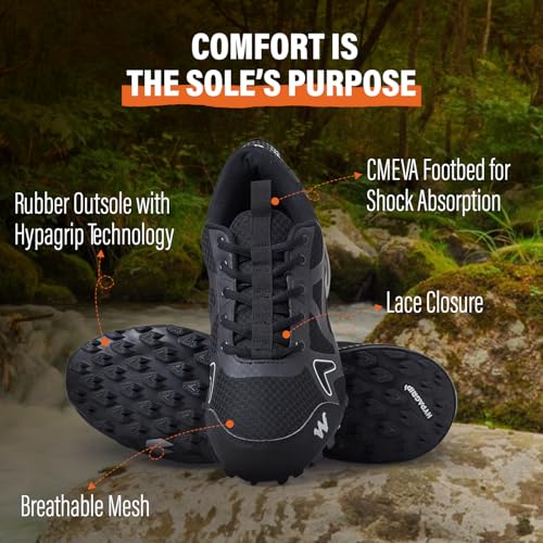 Image of Wildcraft Orion Outdoor Shoes for Men's | Trekking and Hiking Anti-Skid Outdoor Boots with Rubber Sole | Comfortable & Lightweight Design with Shock Absorption - 6 (Navy)