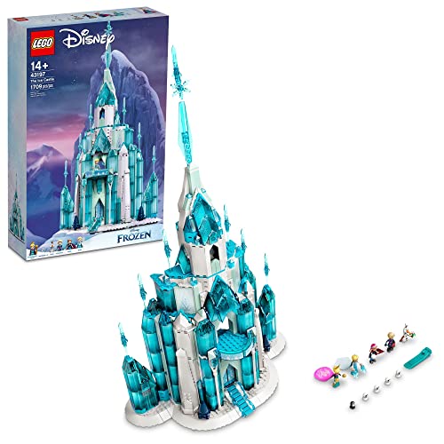 LEGO Disney Princess The Ice Castle Building Toy 43197 Disney Castle Kit to Build, Disney Gift Idea, Castle Toy for Kids Age 6+ Years Old with Frozen Anna and Elsa Mini Doll Figures and Olaf Figure