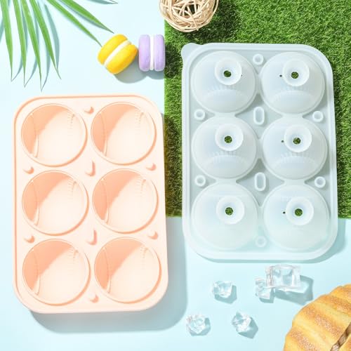 Molde de silicona para cubos de hielo forma béisbol miniatura 6