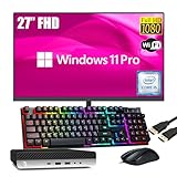 HP ProDesk 600 G4 Mini Computadoras de Escritorio with 27' Monitor, Intel Core i5-8500T 2.1GHz, 8GB RAM, 256GB SSD, Teclado...