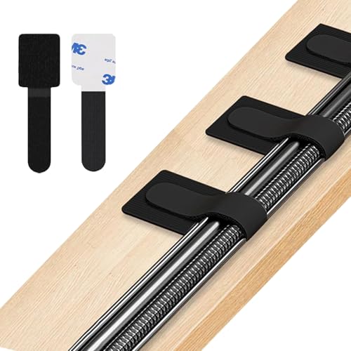 50 Pezzi Fermacavi Autoadesivi, Organizer Cavi Scrivania, Cable Management Sotto la Scrivania, Fascette Regolabili in Nylon, per Ufficio, Elettronica, Casa (Nero)
