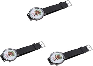 Relógio De Pulso Masculino 3 Pçs Menino Relógio De Quartzo Relógios De Quartzo Folha Preto Meninos Relógio De Quartzo Para Menino Relógio De Quartzo Para Estudantes