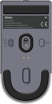 8BitDo Retro R8 Mouse with Charging Dock, PAW 3395 Optical Sensor DPI 26,000, Wireless Mouse with 4K Polling Rate, Programmable Buttons, and Kailh Sword GM X Micro Switches - N Edition