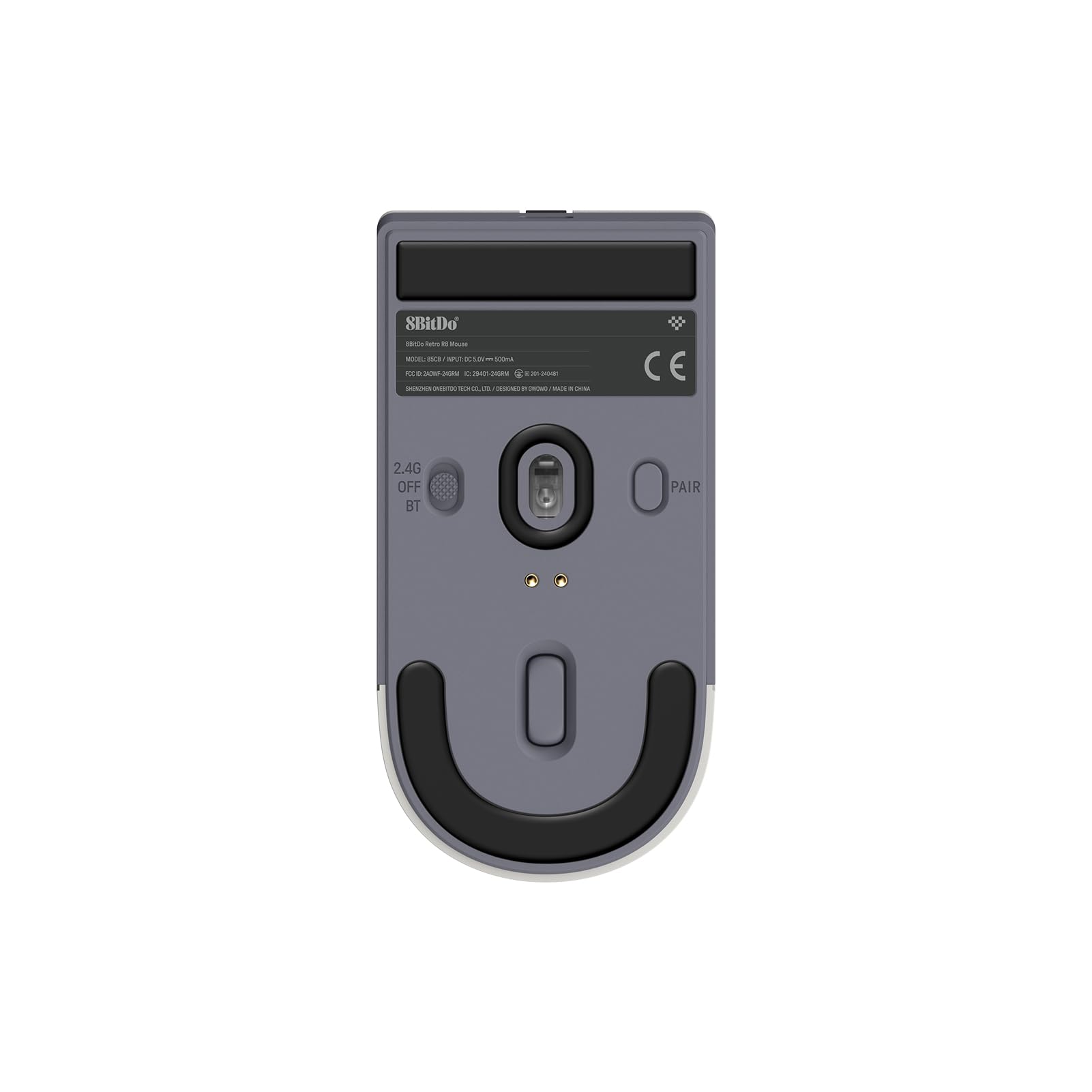 8BitDo Retro R8 Mouse with Charging Dock, PAW 3395 Optical Sensor DPI 26,000, Wireless Mouse with 4K Polling Rate, Programmable Buttons, and Kailh Sword GM X Micro Switches - N Edition