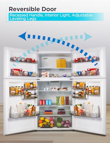 Image of BLACK+DECKER 24 Cu. Ft. Top Mount Refrigerator with Freezer, 2 Door Refrigerator with Top Freezer and Adjustable Temperature Control, Full Size Kitchen Refrigerator, BR2400JW, White