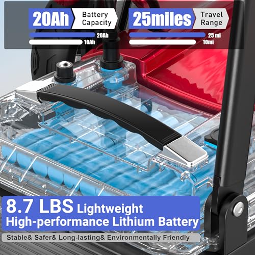Image of 4 Wheels Mobility Scooters for Seniors,39LBS Light Frame&350LBS Capacity&30 Miles Travel Range&270W Brushless Motor Powered Wheelchair Folding Electric Scooter&LED Lights&Dust Cover&Auto Brake-(Red)