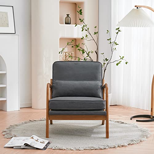 Sillón Plegable Cuero Gris oscuro miniatura 3