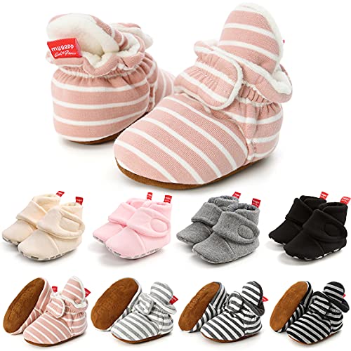 Image of QWZban Baby Booties Infant Newborn Boys Girls Slippers Warm Crib Sock Shoes Indoor First Walkers Prewalker