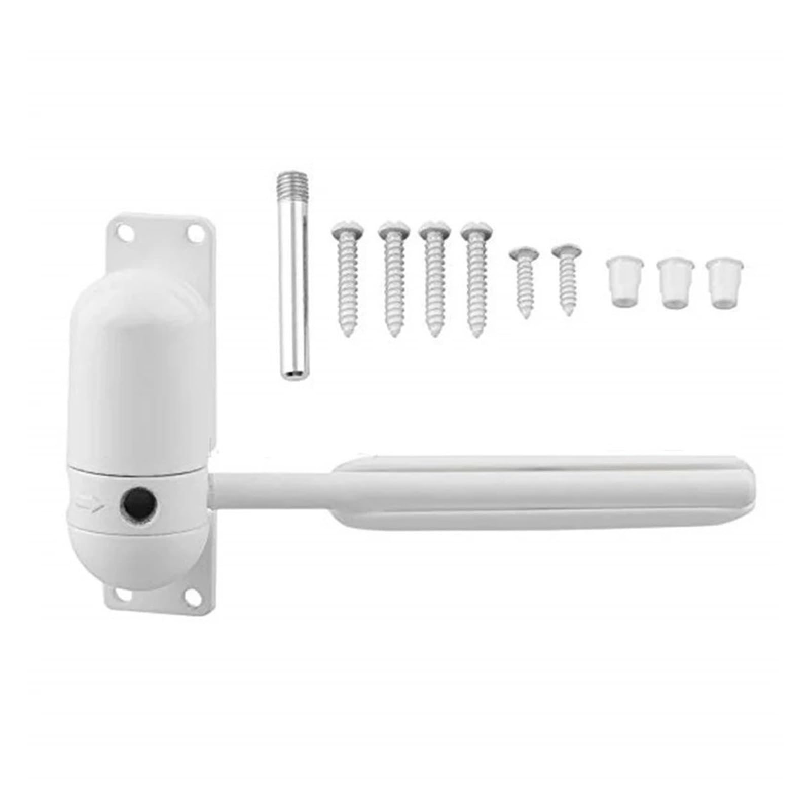 SWENEEN Zinc Alloy Track Spring Automatic Invisible Door Closers Automatic Mounted Door Stops Adjustable Surface Door Closer Easy For Home Commercial Use (White),White