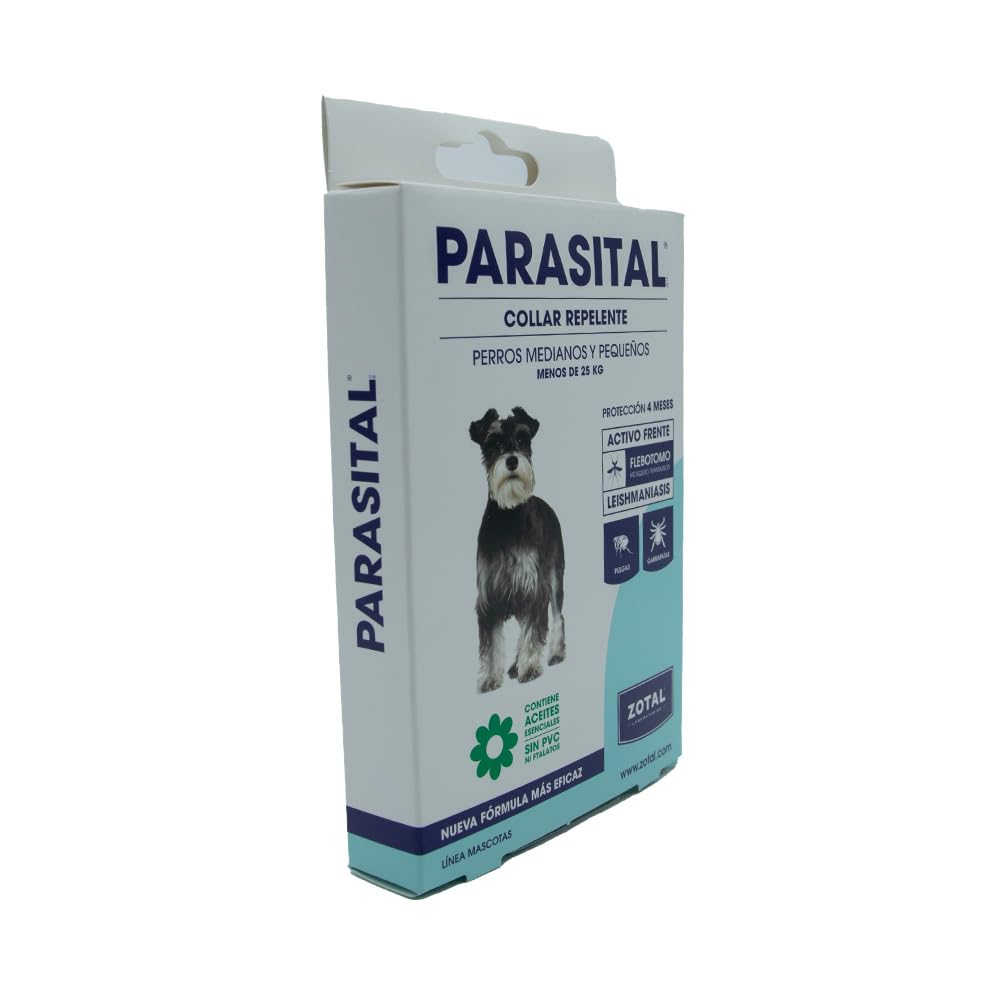 Zotal PARASITAL® Pack Collar Antiparasitario Perros Medianos y Pequeños + Pipeta Perros medianos 10-25 kg | Pack contra los parásitos externos en Mascotas | Ingredientes Activos Naturales | Marca
