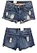 Thrivqyaf Womens Vintage Low Waist Fringe Denim Shorts Jeans Vary Styles (US 6-8/Tag 31, Blue Style 2)