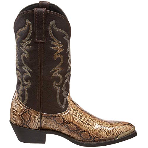 Image of Laredo Men's Python Print Western Boot Pointed Toe Brown 13 EE