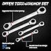 DISEN Upgraded 4-Piece E-Torx Double Box Ratcheting Wrench Set, 72-Tooth, Dual Head E6E8/E10E12/E14E18/E20E24 with Storage Pouch