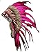 Produktbild KARMABCN K19- Indianer Kopfschmuck für 5 bis 8 Jahre Kind/Kinder, Feder Kopfschmuck (PINK ROOSTER)