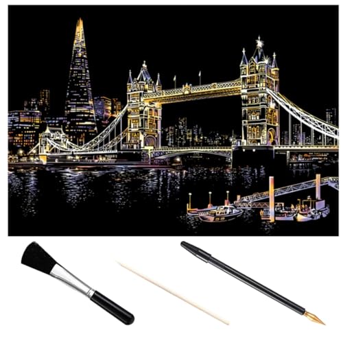 DECHOUS Kit de Dibujo para Rascar Papel Negro y Herramientas de Plástico, Pintura Rascada Jardín de Infancia y Escuela Primaria