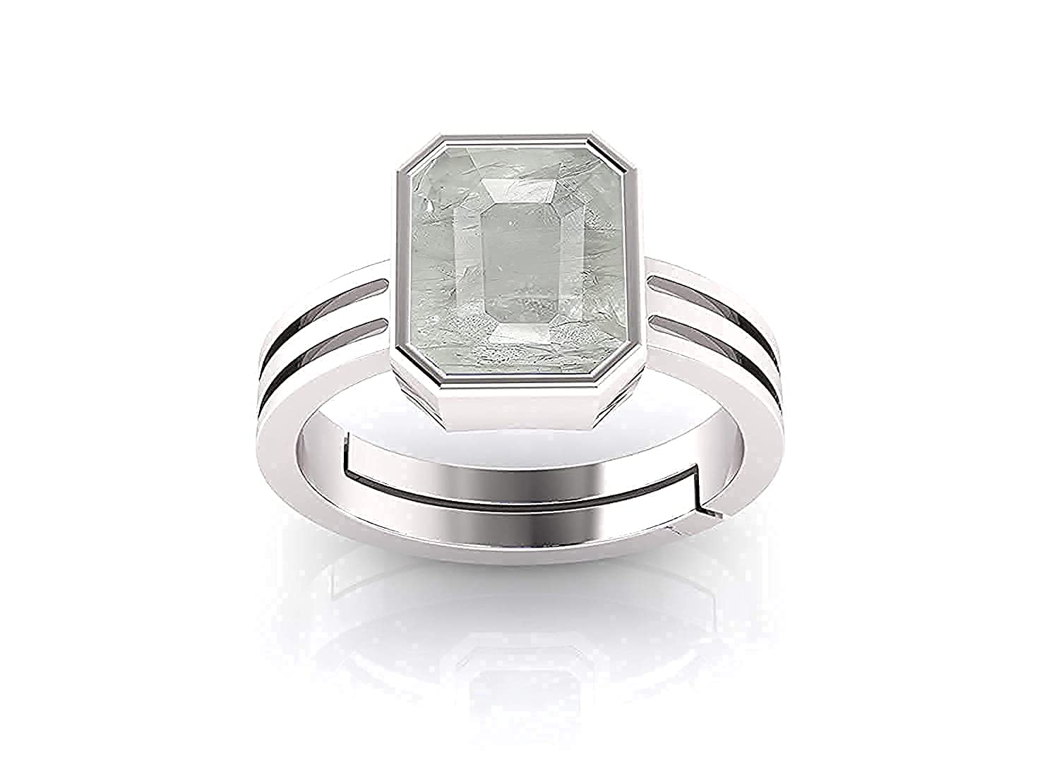 kirti sales 6.25 Ratti 5.50 Crt AA++ Quality Certified Adjaistaible Silver Ring Unheated Untreated Natural White Sapphire Pukhraj Loose Gemstone-picture-44