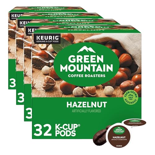 Image of Green Mountain Coffee Roasters Hazelnut Keurig Single-Serve K-Cup Pods, Light Roast Coffee, 32 Count (Pack of 4)