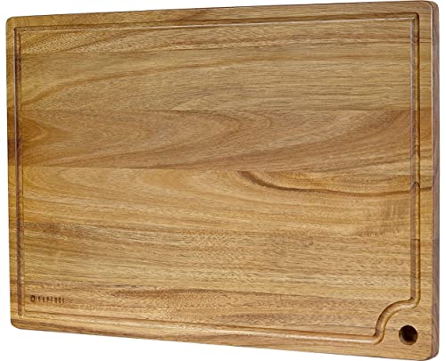 Tabla de cortar grande de madera de acacia 20 x 14 pulgadas miniatura 1