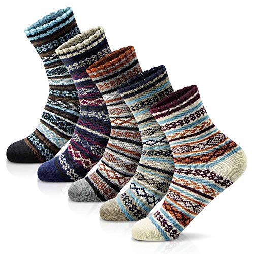 Image of MORECOO Socks for Women - Christmas Gifts for Women - Stocking Stuffers - Thick Wool Soft Warm Cozy Crew Womens Socks