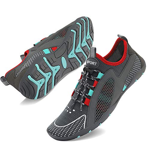 Image of MAYZERO Water Shoes Men Women Swim Surf Shoes Beach Pool Shoes Wide Toe Hiking Aqua Shoes Winter House Slippers