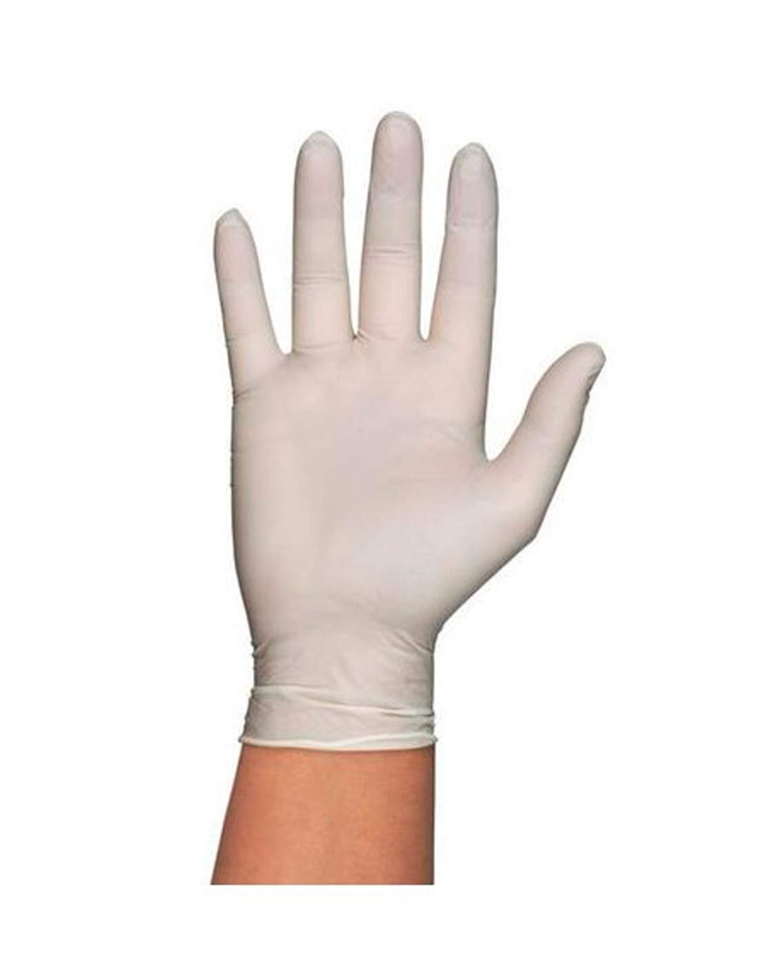 MUNTRADE Guantes de Látex Sin Polvo 3,5 g Blancos | Pack de 100 Uds por caja. (10, S)