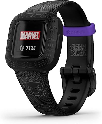Garmin Vivofit Jr. 3, Rastreador de fitness para niños, apto para nadar, batería de hasta 1 año de duración, Marvel Black Panther