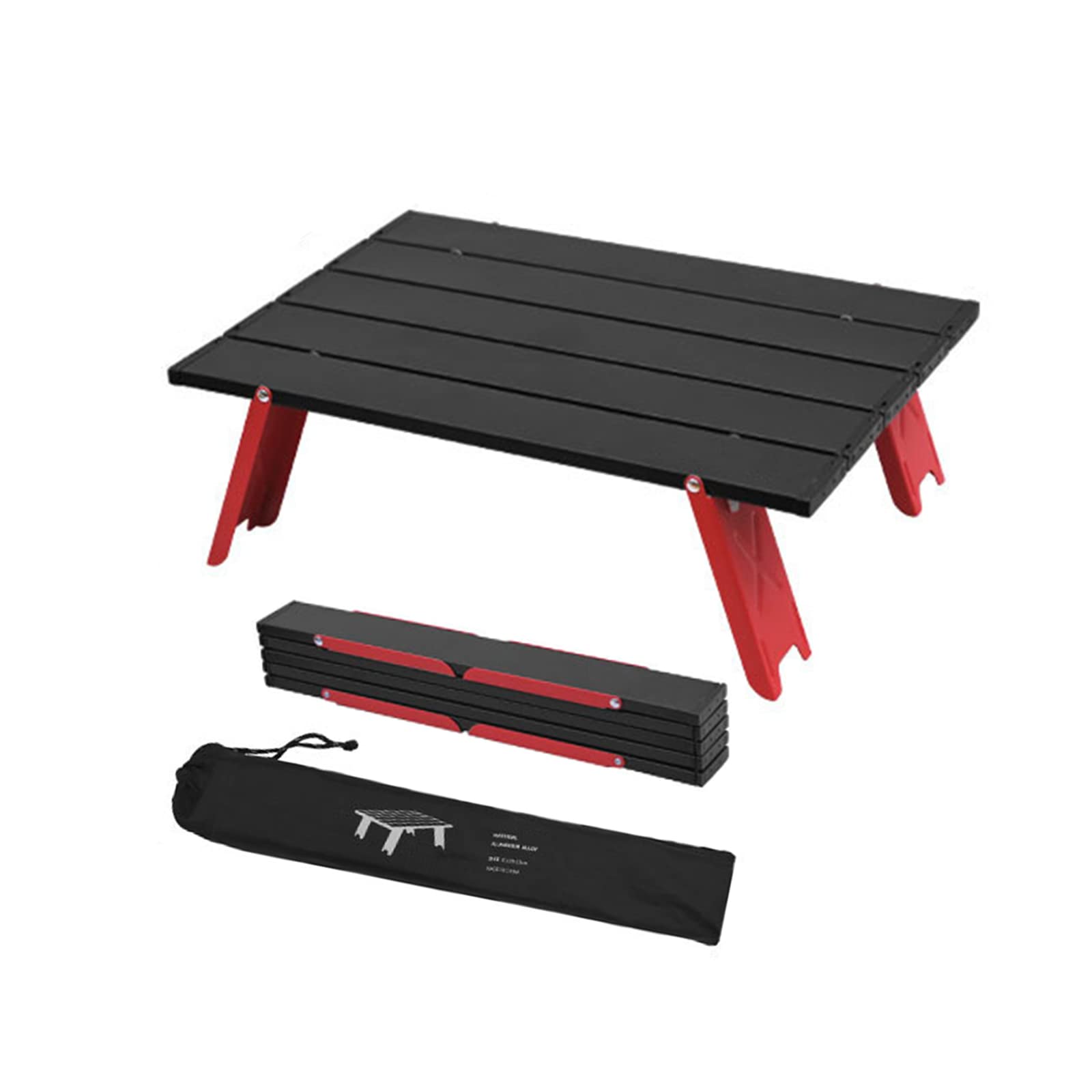 OMIRA Camping Table, Mini Folding Camping Table, Portable Beach Table, Portable Aluminum Alloy Ultralight Folding Table with Tote Bag, Small Camping Table for Outdoor Camping Hiking Travel Picnic