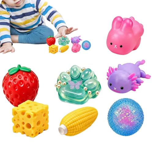Juguetes apretables realistas animales maiz fresa y figuras flexibles antiestres 1