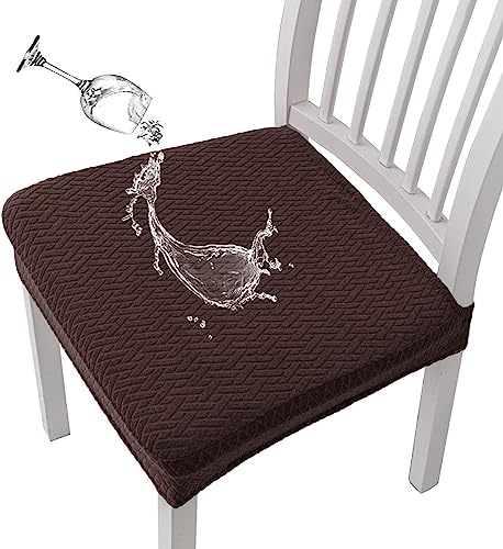 チェアカバー 撥水 防水 椅子カバー 座面用 ダイニングチェアカバー 椅子クッションカバー デスクチェアカバー 防水シートカバー 高弾力 汚れ防止 無地 防水 洗える さらり フィット ストレッチ座面カバーオフィスチェアカバー (コーヒー)