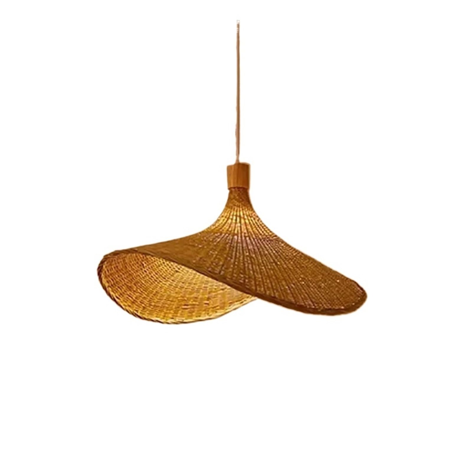 Rattan Lampshade Hand Woven Wicker lampshade Rattan Wicker Chandeliers Dining(D40CM)