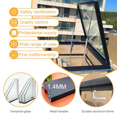 Ventana de techo de aluminio con ventilación funcional para proyectos de iluminación 2