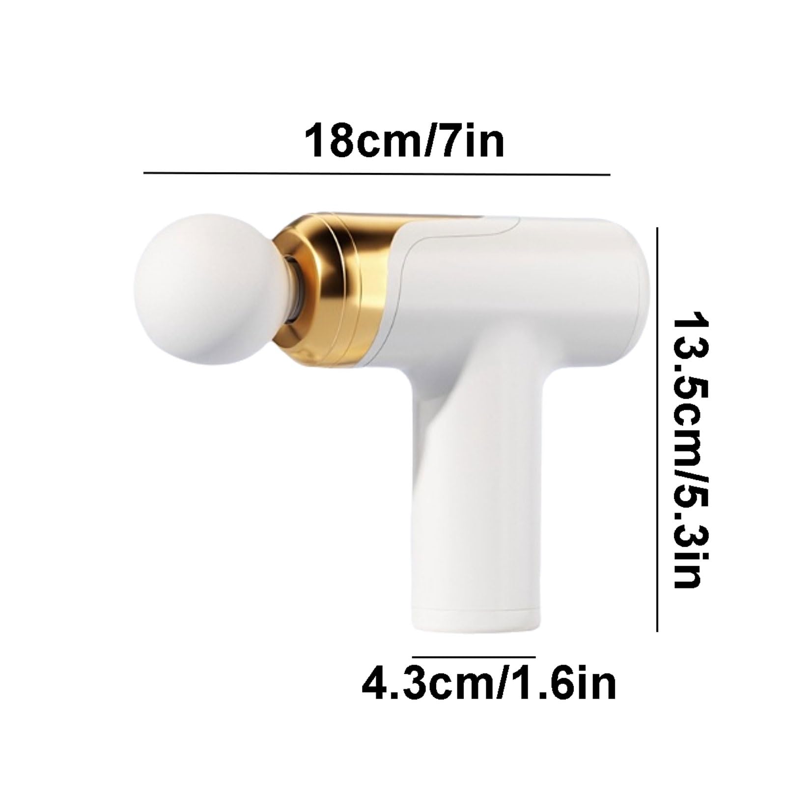 Muto Pistola for massaggio in plastica con 6 velocità e 4 testine massaggianti, massaggiatori portatili ricaricabili, for uso domestico e in ufficio. compatto(Grey)