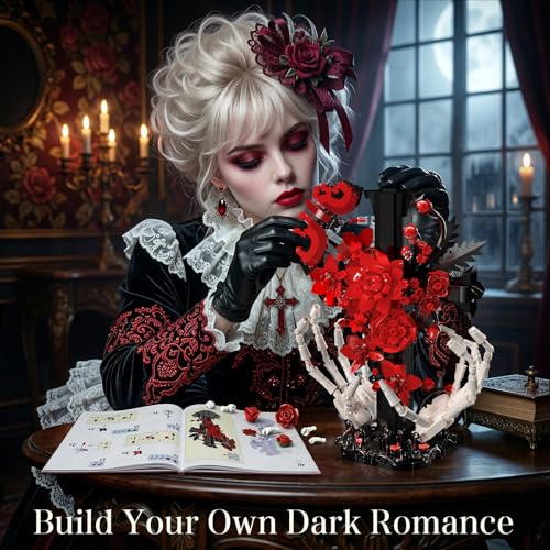 Gothic Decor Gothic Cross Skull Hands Building Set Halloween Decor(901PCS) - image 2