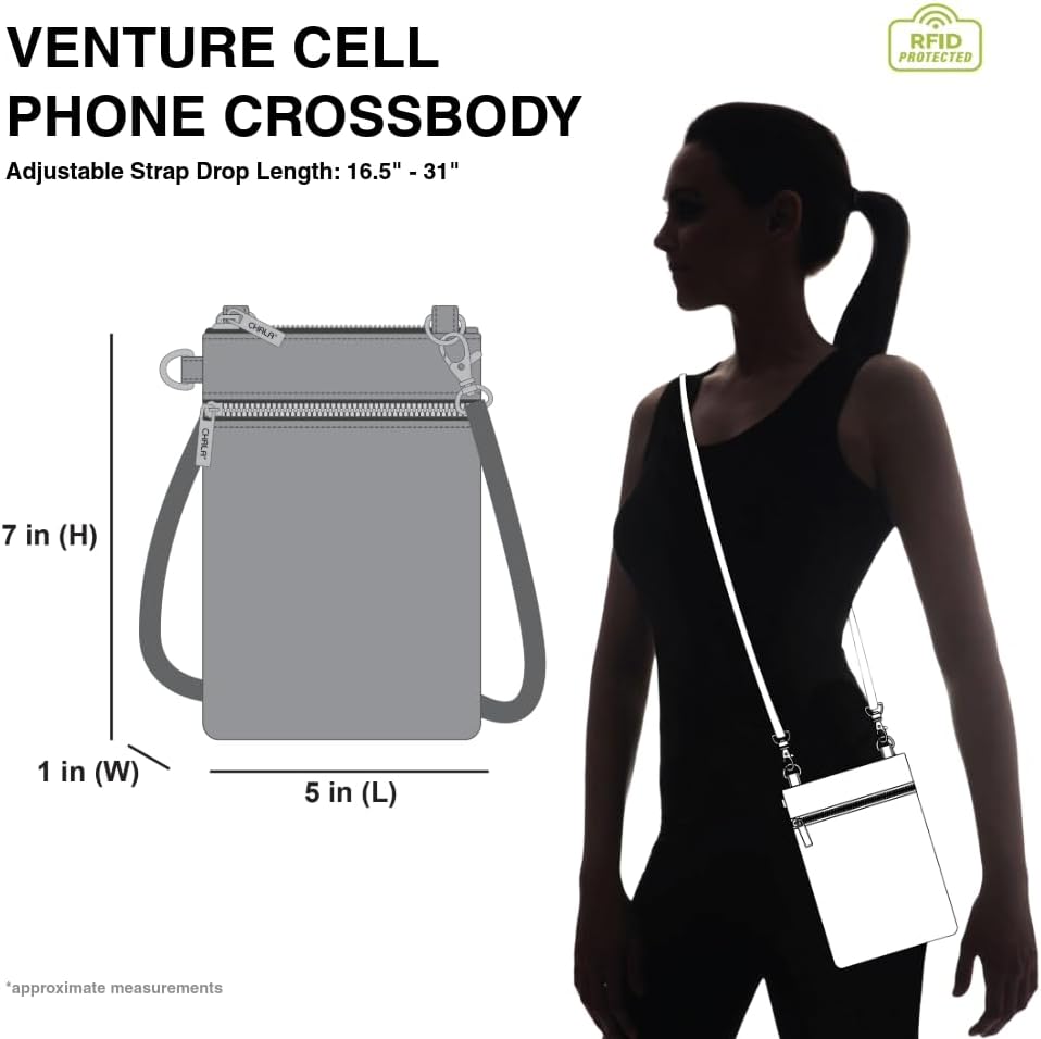 CHALA Crossbody RFID Cell Phone Purse - Women Nylon/Faux Leather Multicolor Handbag with Adjustable Strap Venture - Image 6