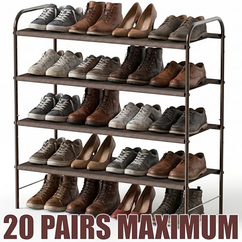Image of Simple Houseware 4-Tier Shoe Rack Storage Organizer, Bronze