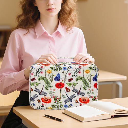 Image of 300 Slots Large Capacity Pencil Case with Dual Zipper - Twill Fabric, Rectangular Shape for Colored Pencils Storage - Ideal for Adults and Artists（White）