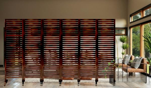 Image of Wooden Room Partition /Screen /Room Divider /Room Separator for Livng Room Bedroom Home Office Restarurant Hallway 1 Panel 30Inches Wide (6 Panel - 20 Inches Wide Each 6 Feet Height)